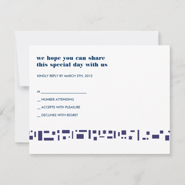 Stars & Squares Bar Bat Mitzvah Einladung (Vorderseite)