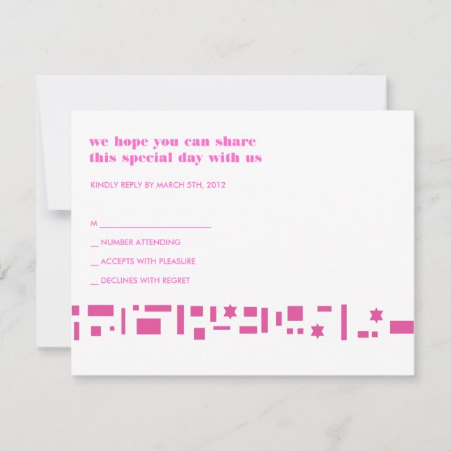 Stars & Squares Bar Bat Mitzvah Einladung (Vorderseite)