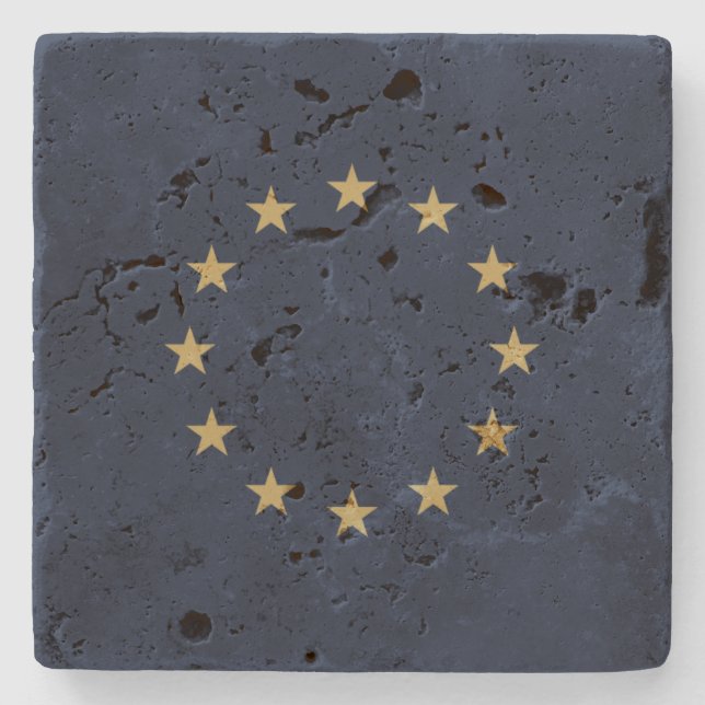 Stars – Sterne – Europe – Europa – EU-flag Steinuntersetzer (Vorderseite)
