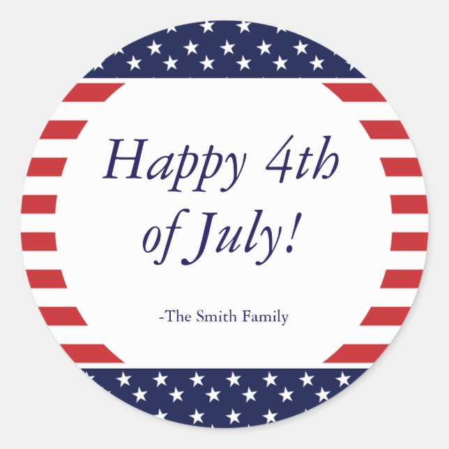 Stars & Streifen 4. Juli Gedenktag Sticker (Vorderseite)