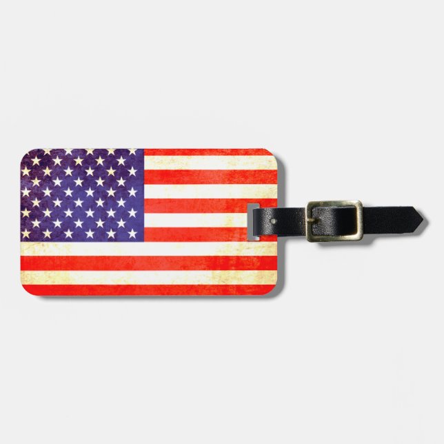 Stars & Streifen Amerika Flagge Gepäckanhänger (Vorderseite horizontal)