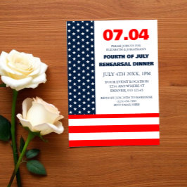 Stars & Streifen Flag 4. Juli Probe Abendessen Einladung