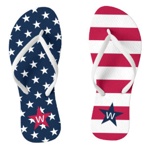 Stars Streifen Mit Monogramm Flip Flops