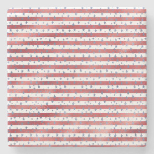 Stars Streifen Red White Blue Steinuntersetzer