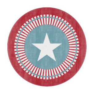 Stars & Stripes 4. Juli Glasschneidplatte Schneidebrett