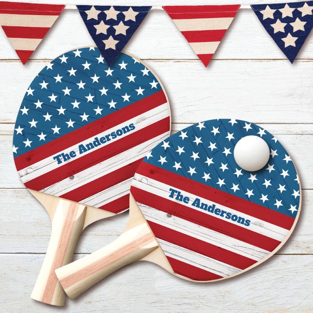 Stars Stripes American Flag Rustic Wood Patriotic Tischtennis Schläger (Von Creator hochgeladen)