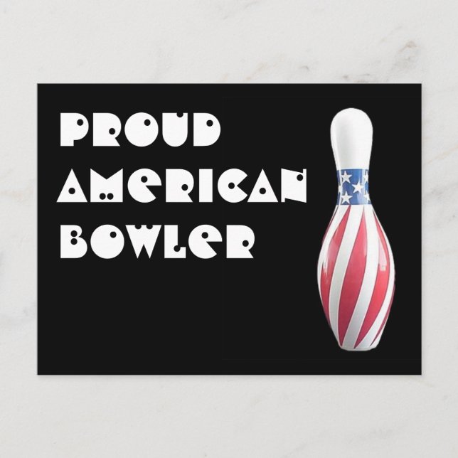 Stars & Stripes Button - Proud American Bowler Postkarte (Vorderseite)