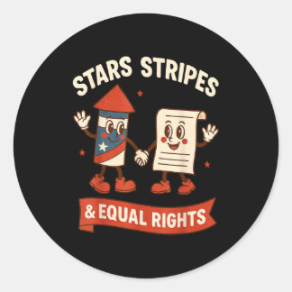 Stars stripes equal rights vintage 4th of july usa runder aufkleber