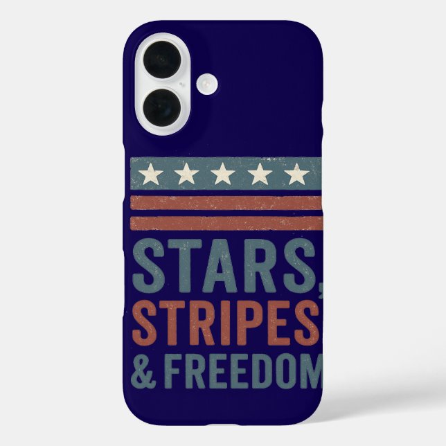 Stars Stripes & Freedom iPhone Case Patriotic USA (Rückseite)