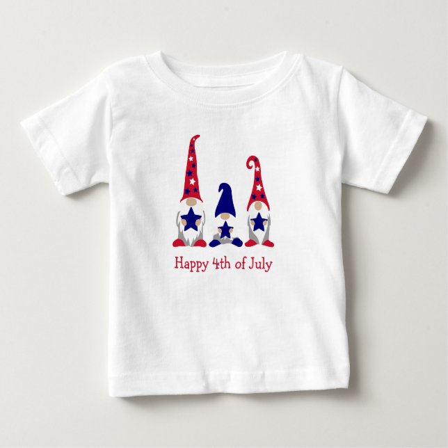 Stars & Stripes Gnome Trio - Patriotischer Charme! Baby T-shirt (Vorderseite)