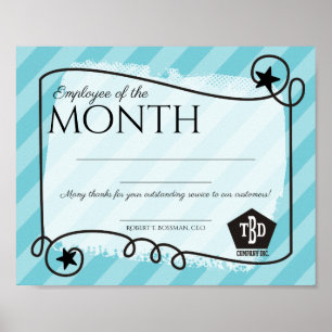 Stars Stripes Mitarbeiter des Monatszertifikats Poster
