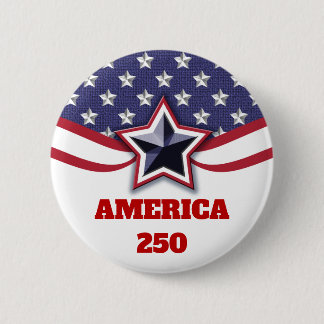 Stars Stripes Patriotic America 250 Design Button