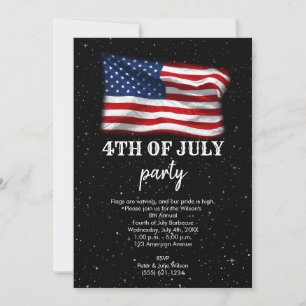 Stars Stripes Patriotic American Flag 4. Juli Einladung