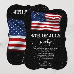 Stars Stripes Patriotic American Flag 4. Juli Einladung
