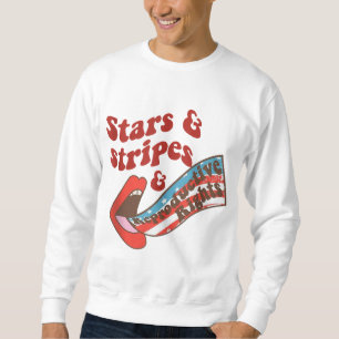 Stars Stripes Reproduktionsrechte Lippenstift Amer Sweatshirt