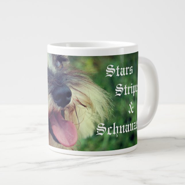 Stars Stripes & Schnauzers Patriotic Jumbo-Tasse (Vorderseite Rechts)