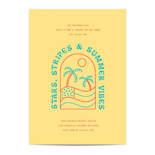 Stars Stripes und Summer Vibes 4. GRILLEN Party Einladung