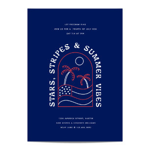Stars Stripes und Summer Vibes 4. GRILLEN Party Einladung