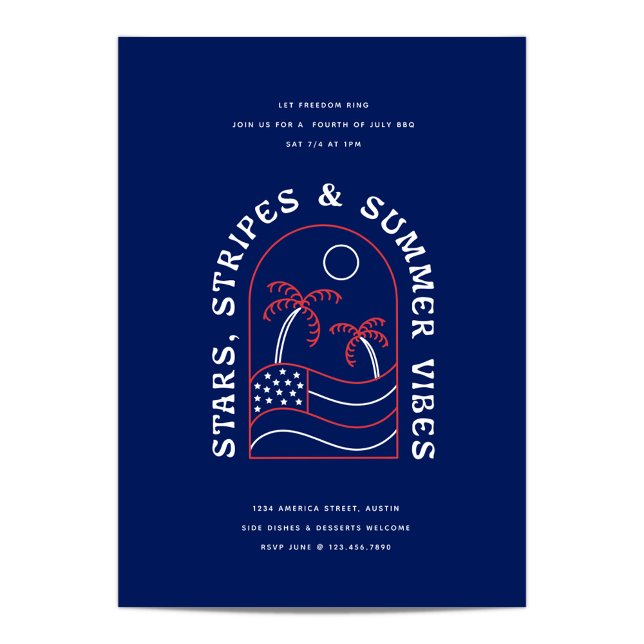 Stars Stripes und Summer Vibes 4. GRILLEN Party Einladung (Von Creator hochgeladen)
