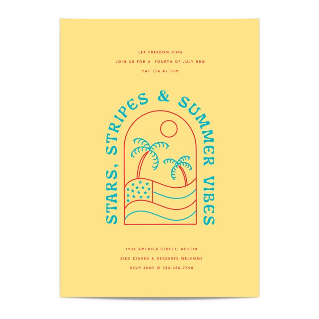 Stars Stripes und Summer Vibes 4. GRILLEN Party Einladung (Von Creator hochgeladen)