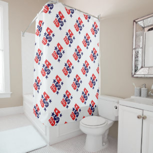 Stars & Stripes USA Patriotic Design Duschvorhang