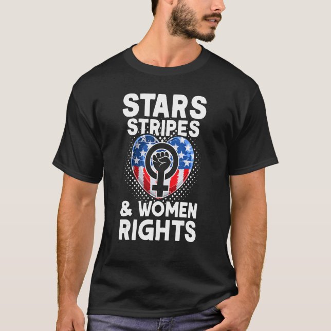 Stars Stripes & Women Rights 4. Juli gleiches Spie T-Shirt (Vorderseite)
