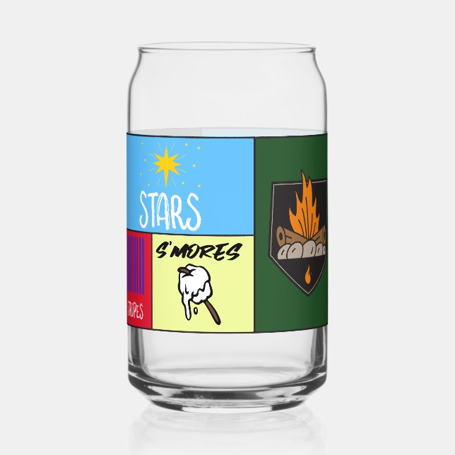 Stars Stripes's mehr amerikanisches Camping Dosenglas (Vorderseite)