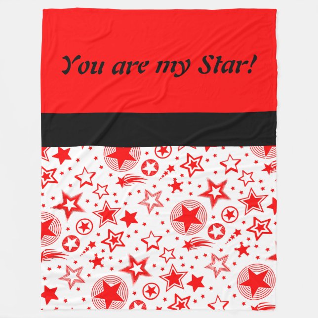 Stars Tattoos rot + Ihre Ideen Fleecedecke (Vorderseite)