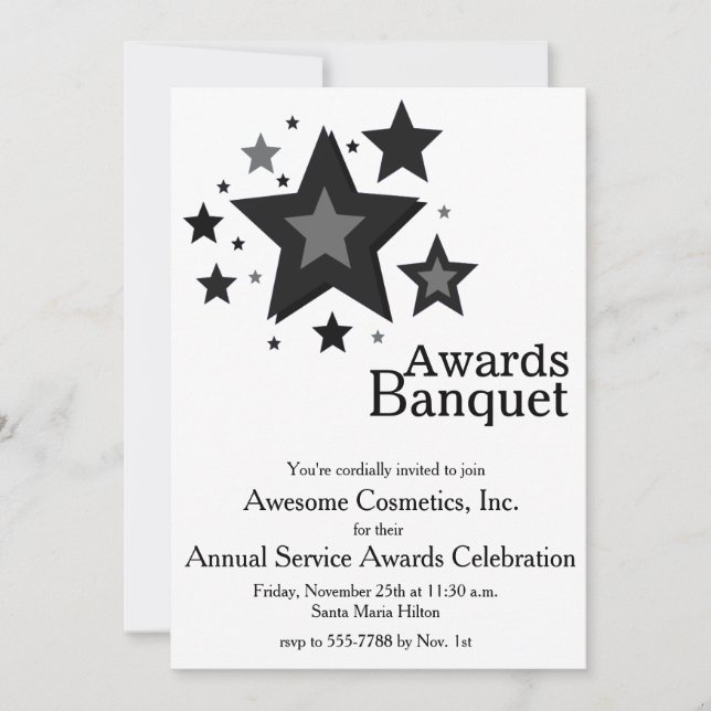 Stars über White Business Event Party Einladung (Vorderseite)
