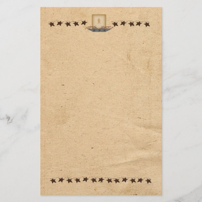 Stars und Kerzengeschirr Briefpapier (Vorderseite)