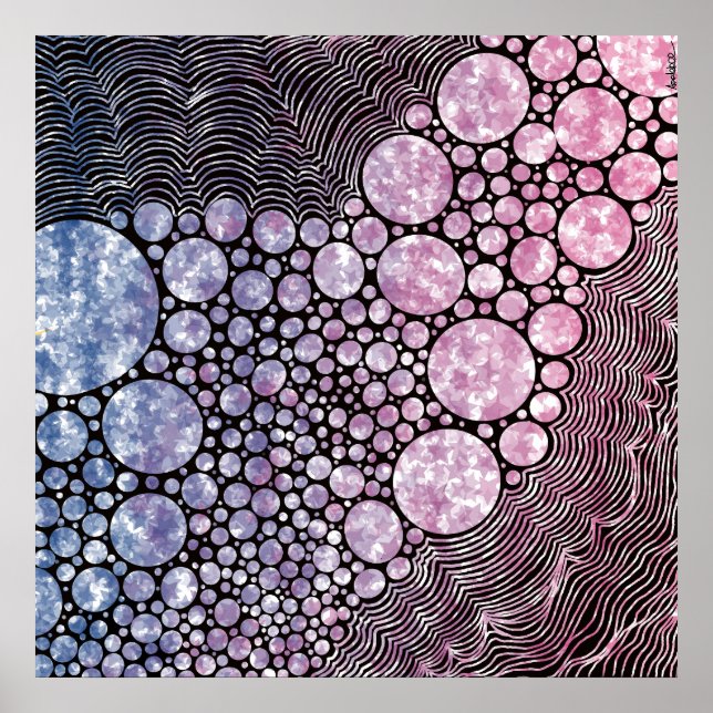 Stars und Kreise abstraktes Design Poster (Vorne)