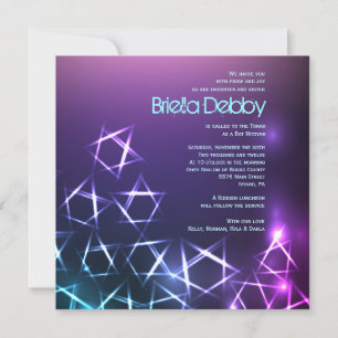 STARS UND LIGHTS Bar Bat Mitzvah Einladung