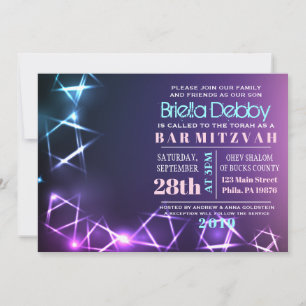 STARS UND LIGHTS Bar Bat Mitzvah Einladung