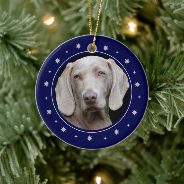 Stars und Memorial zum Thema Blue Frame Keramikornament (Baum)