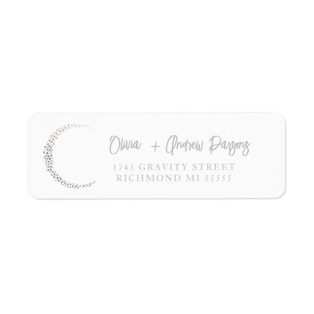 Stars und Moon Hand Letted Script Address Label (Vorne)