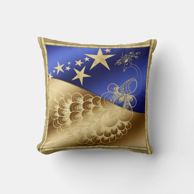 Stars und Pfauenwirbelkissen Kissen (Vorderseite)