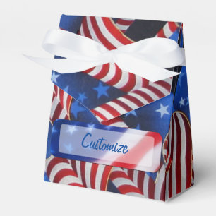 Stars und Streifen Patriotische Curls Zelt-Gefälli Geschenkschachtel