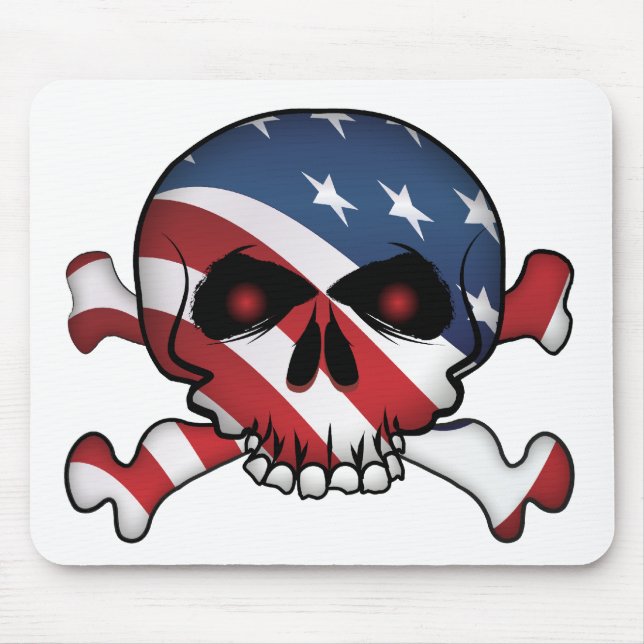 Stars und Streifen Skull Mousepad (Vorne)