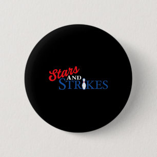 Stars und Strike Bob Bowling Team American Color Button