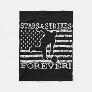 Stars und Strikes für immer Bowling American Flag Fleecedecke