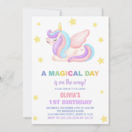 Stars Unicorn Einladung zum Geburtstag