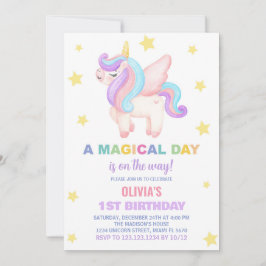 Stars Unicorn Einladung zum Geburtstag