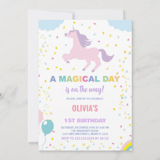 Stars Unicorn Einladung zum Geburtstag