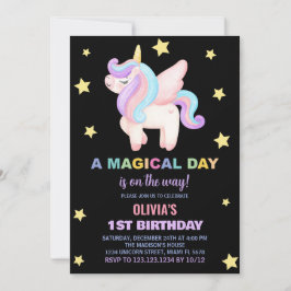 Stars Unicorn Einladung zum Geburtstag