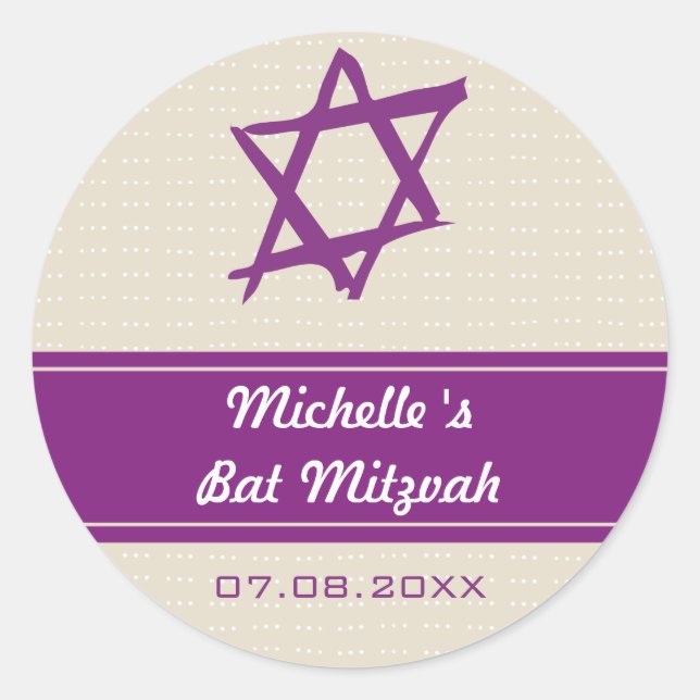 Stars von David Bat Mitzvah Sticker (Vorderseite)