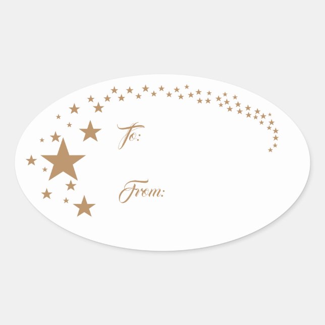 Stars Weihnachtsgeschenk Tag Sticker (Vorderseite)