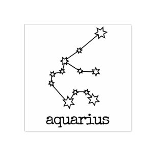 Stars Zodiac Celestial Horoscope Aquarius Gummistempel