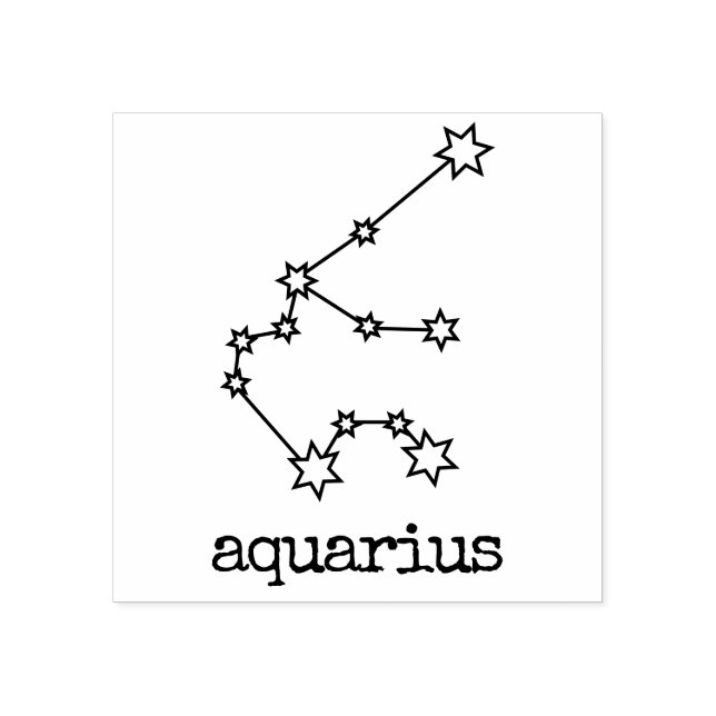 Stars Zodiac Celestial Horoscope Aquarius Gummistempel (Prägung)