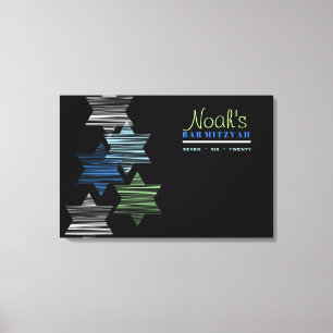 STARS ZUR VERBINDUNG BAT Mitzvah-Speichersignatur  Leinwanddruck