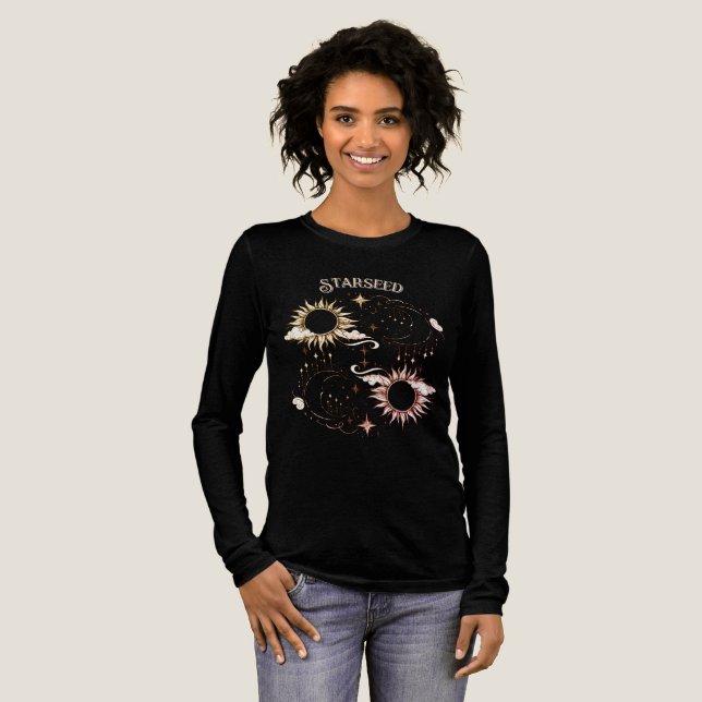 Starseed Langarm-T-Shirt Tri-Blend Shirt (Volle Vorderseite)